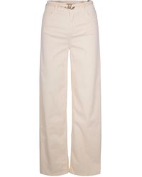 Liu Jo - High-Waisted Flare Jeans With Logo Buckle Belt - Lyst