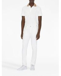 Burberry - Check Collar Polo Shirt - Lyst