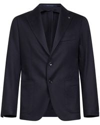 Tagliatore - Camel Drap Single-Breasted Blazer - Lyst