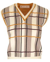 Marni - Vest With Checked Patchwork Pattern - Lyst