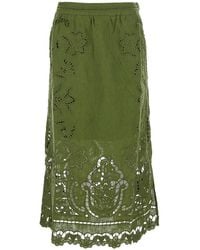 FARM Rio - 'Majestic Garden' Skirt With Floral Cut-Out And All-Over Embroidery - Lyst