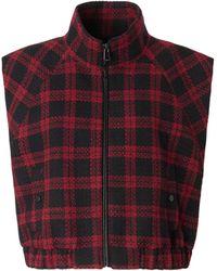 Pinko - High-Collar Tweed Gilet With Gathered Hem - Lyst