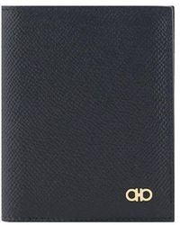 Ferragamo - Black Calf Leather Bos Taurus Wallet - Lyst