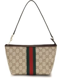 Gucci - Small Pouch With Strap And Web Cotton; Linen; Polyurethane Handbags - Lyst