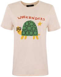 Weekend by Maxmara - Nervi Cotton T-shirt With Nervers Print - Lyst