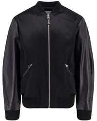 Givenchy - Cotton And Nylon Jacket With Leather Sleeves - Lyst