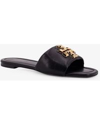 Tory Burch - Eleanor Leather Flat Sandals - Lyst