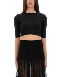 Saint Laurent - Wool Crop Top - Lyst