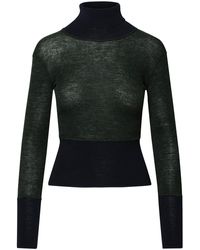 Thom Browne - Green And Black Wool Turtleneck Sweater - Lyst
