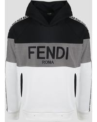 Save 33% Fendi Cotton Logo-embroidered Sweatshirt in White for Men gym and workout clothes Sweatshirts Mens Clothing Activewear 