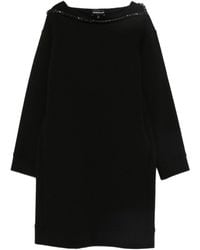 Emporio Armani - Cotton Blend Short Dress - Lyst