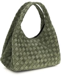 Bottega Veneta - Shoulder Bag Campana Tweed Tweed/Brass Calf Leather - Lyst