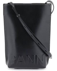 Ganni - Leather Crossbody Bag - Lyst