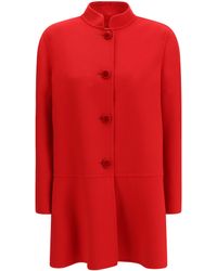 Valentino - Single-Breasted Compact Drap Coat - Lyst