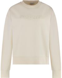 Moncler - Hoodie With Embroidered Logo Cotton Sweatshirts - Lyst