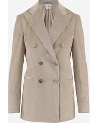 Lardini - Double-Breasted Cotton Blend Jacket - Lyst