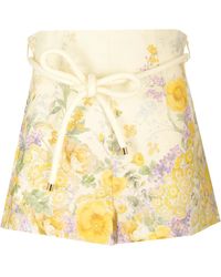 Zimmermann - Harmony Shorts With Floral Print - Lyst