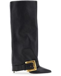 Balmain - 'Anthem' Slip-On Boots With Decorative Metal Buckle - Lyst