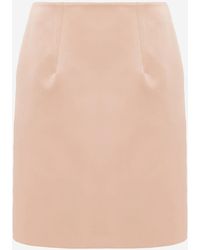Chloé - Short Duchesse Satin Piped Skirt - Lyst