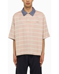 4SDESIGNS - Striped Khaki Oversize Polo Shirt - Lyst