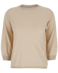 Max Mara - Sweater With Three-Quarter Sleeves Virgin Wool Tops - Lyst