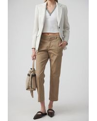 Brunello Cucinelli - Light Taupe Cotton Straight Trousers - Lyst