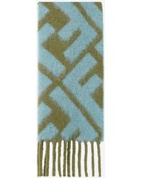 Fendi - Alpaca And Wool Scarf With Ff Motif, Light - Lyst