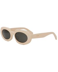Celine - Sunglasses Oval Full Rim, Shiny Ivory Frame And Smoke Lens Cl40276U25A - Lyst