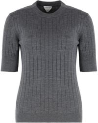 Bottega Veneta - Short-Sleeve Sweater Wool - Lyst