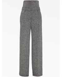 Brunello Cucinelli - Linen Wide Leg Trousers - Lyst
