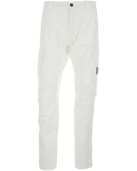 C.P. Company - Cargo Pants With Two Cargo Pockets On The Front And Logo Plaque On The Side - Lyst