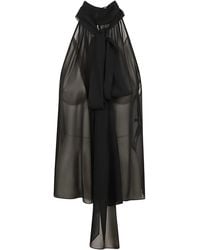 Tom Ford - Silk Georgette Sleeveless Lavalliere Top - Lyst