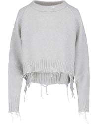 Low Classic - Damage Crop Sweater - Lyst