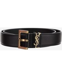 Saint Laurent - Belt Cassandre Glossy Leather Calfskin - Lyst