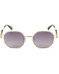 Zadig & Voltaire - Zadig & Voltaire Szv463S Metal Hexagonal Sunglasses — Rose - Lyst