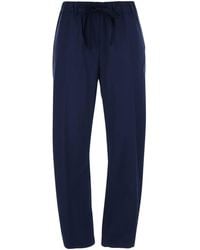 Semicouture - Buddy Stretch Cotton Drawstring Pants Elastane Trousers - Lyst