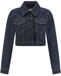 Fendi - Ff Cropped Denim Jacket - Lyst