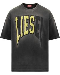 DIESEL - T-Shirt With Shaded Effect And Logo - Lyst