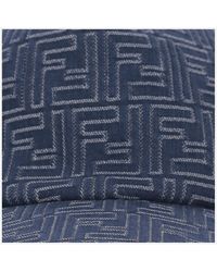 Fendi - Cotton Baseball Hat With Ff Pattern - Lyst