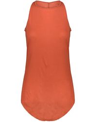 Rick Owens - Fine-knit Tank Top In Orange Clothing - Lyst