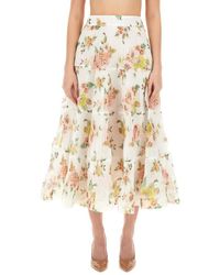 Zimmermann - Skirt With Floral Pattern - Lyst