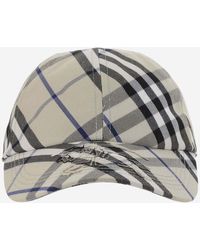 Burberry - Cotton-Blend Baseball Cap With Check Pattern - Lyst