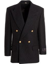 Gucci - Cashmere Wool Double Breast Blazer Jacket - Lyst