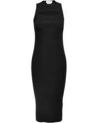 McQueen - Ribbed Knit Midi Dress - Lyst