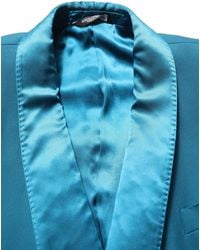 Dolce & Gabbana - Wool Double Breasted Formal Coat Blazer Silk Polyester Elastane Clothing - Lyst