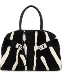 Ferragamo - Salvatore Printed Calf Hair Small Hug Handbag - Lyst