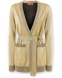 Missoni - Glitter-Effect Viscose Cardigan With Belt - Lyst