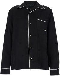 Amiri - Shirt With Cuban Collat And Tone-On-Tone Floral Embroidery - Lyst