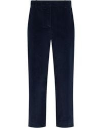 Weekend by Maxmara - Straight Velvet Trousers Cotton - Lyst