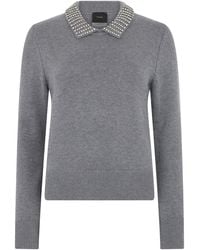 Pinko - Wool Blend Sweater With Polo Collar Nylon - Lyst